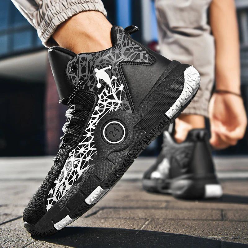 Basketball Shoes Men Field Training Non-slip High-top Luxyry Design Mesh Breathable Sneakers Pro Basketball Boots