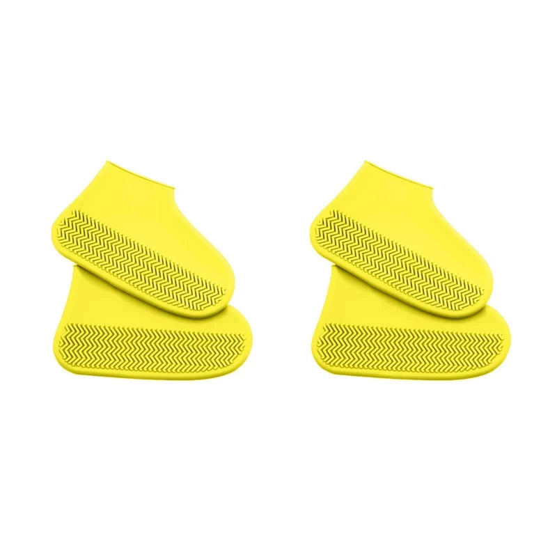 2pcs Waterproof Non-slip Silicone Shoe High Elastic Wear-resistant Unisex Rain Boots for Outdoor Rainy Day Reusable Shoe Cover