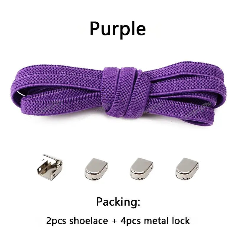 No tie Shoe laces Elastic laces Sneakers Flat Shoelaces without ties Quick Shoelace for Shoes  Adult One Size fits All Shoes