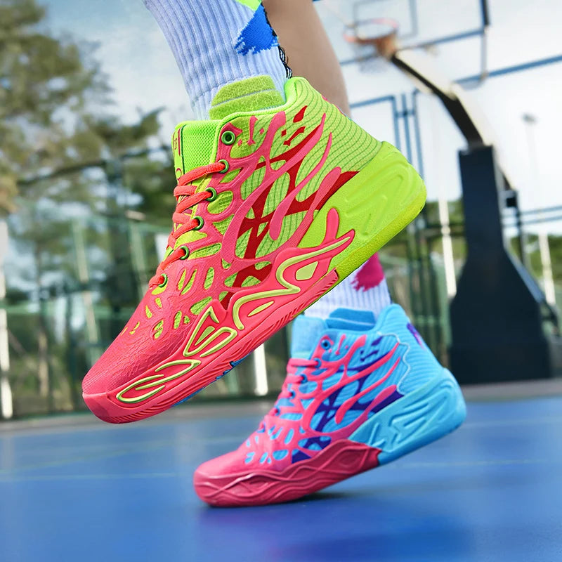 Mens Basketball Shoes Lightweight Comfortable Summer Fitness Training Shock-absorbing High-top Casual Walking Shoes for Men