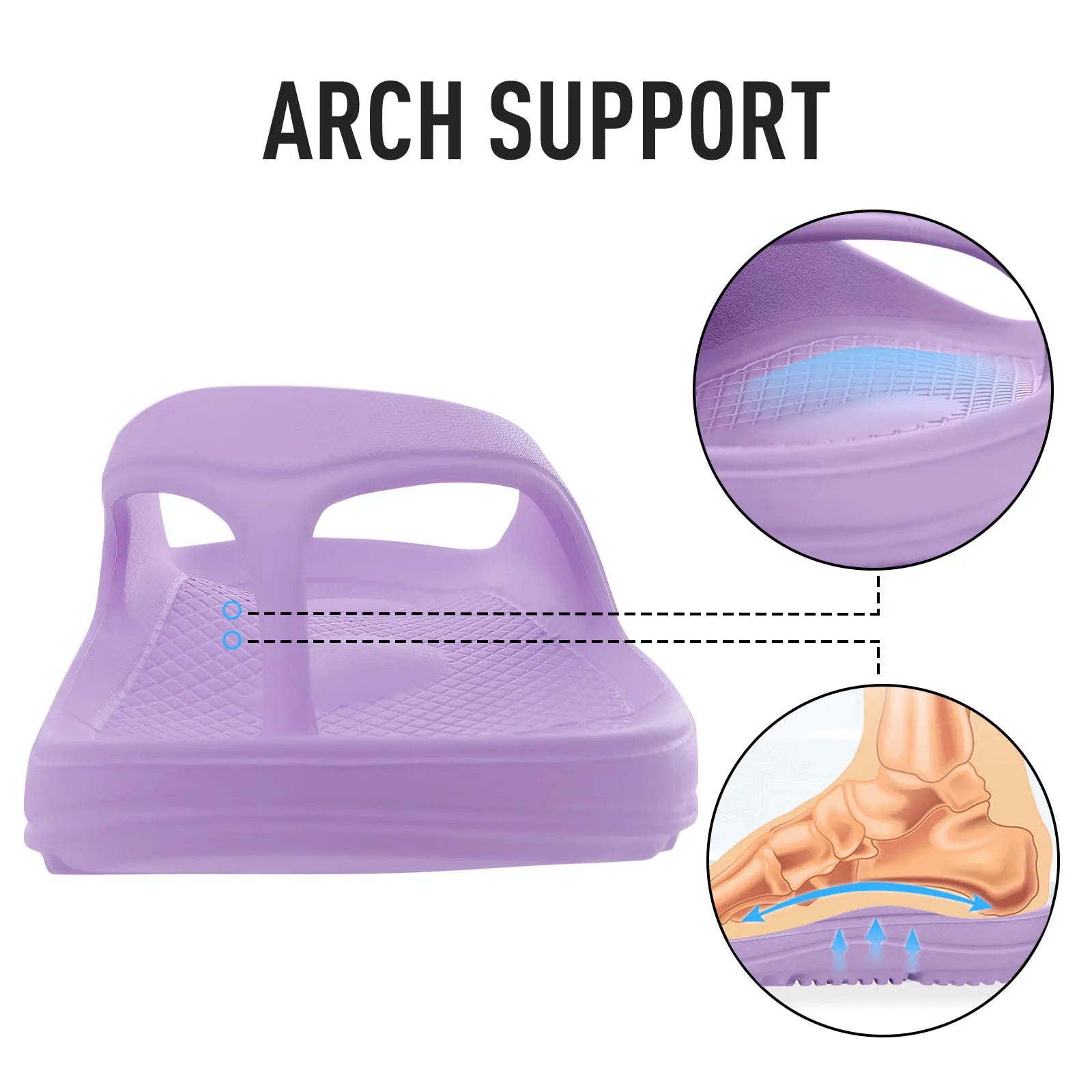 Bebealy Women’s Orthotic Flip Flops – Arch Support Cushion Sandals for Recovery & Summer Walking
