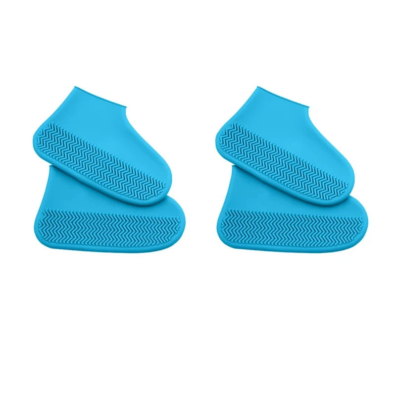 2pcs Waterproof Non-slip Silicone Shoe High Elastic Wear-resistant Unisex Rain Boots for Outdoor Rainy Day Reusable Shoe Cover