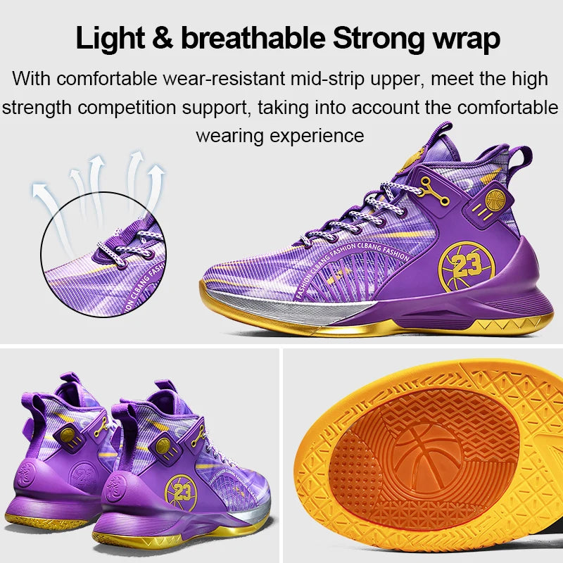 Men’s Fashion Basketball Shoes – Breathable, Non-Slip Running Sneakers