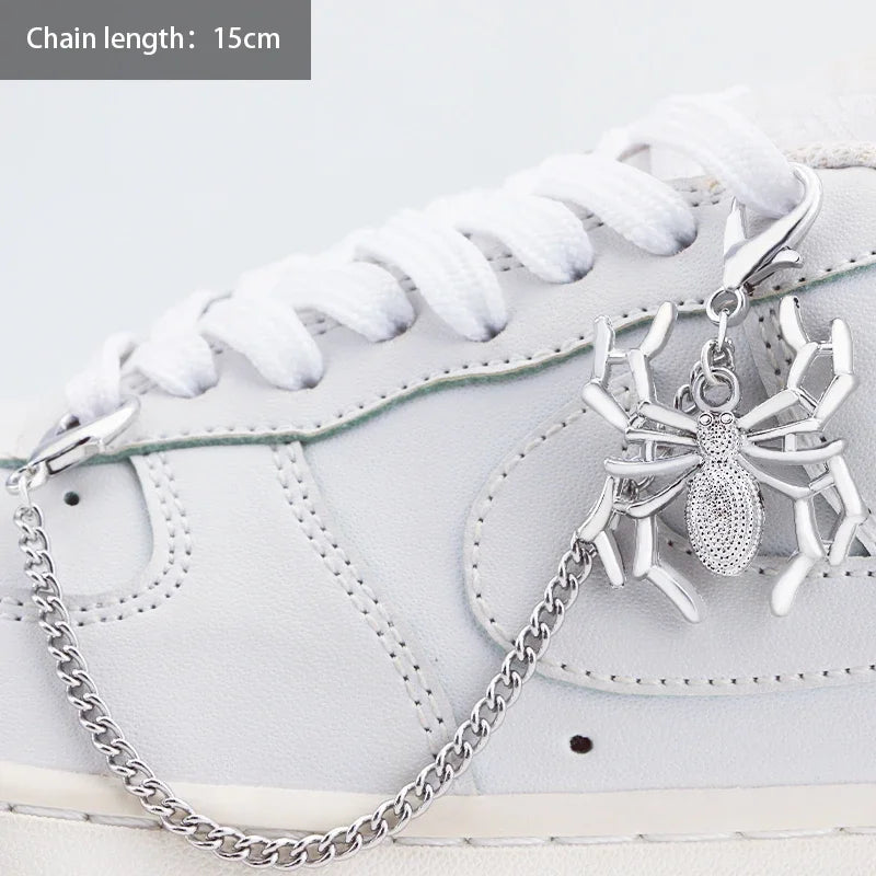 1PCS DIY Heart Star Pearl Shoe Chain Punk Original Detachable Studded Pentagram Shoe Accessories Jewelry Penda