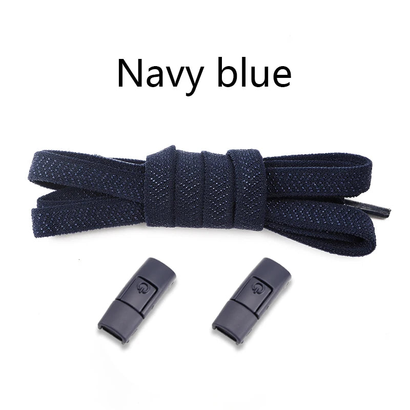 20 Colors Elastic Shoe Laces Without Ties For Sneaker Flats Shoelaces Press Metal lock Lazy Shoelace Casual Shoes Accessories