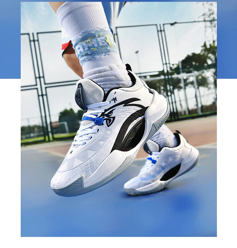 Reflective Basketball Shoes Original Shoes Basketball Sneakers Outdoor Rubber Anti Slip Sports Training Shoes Male