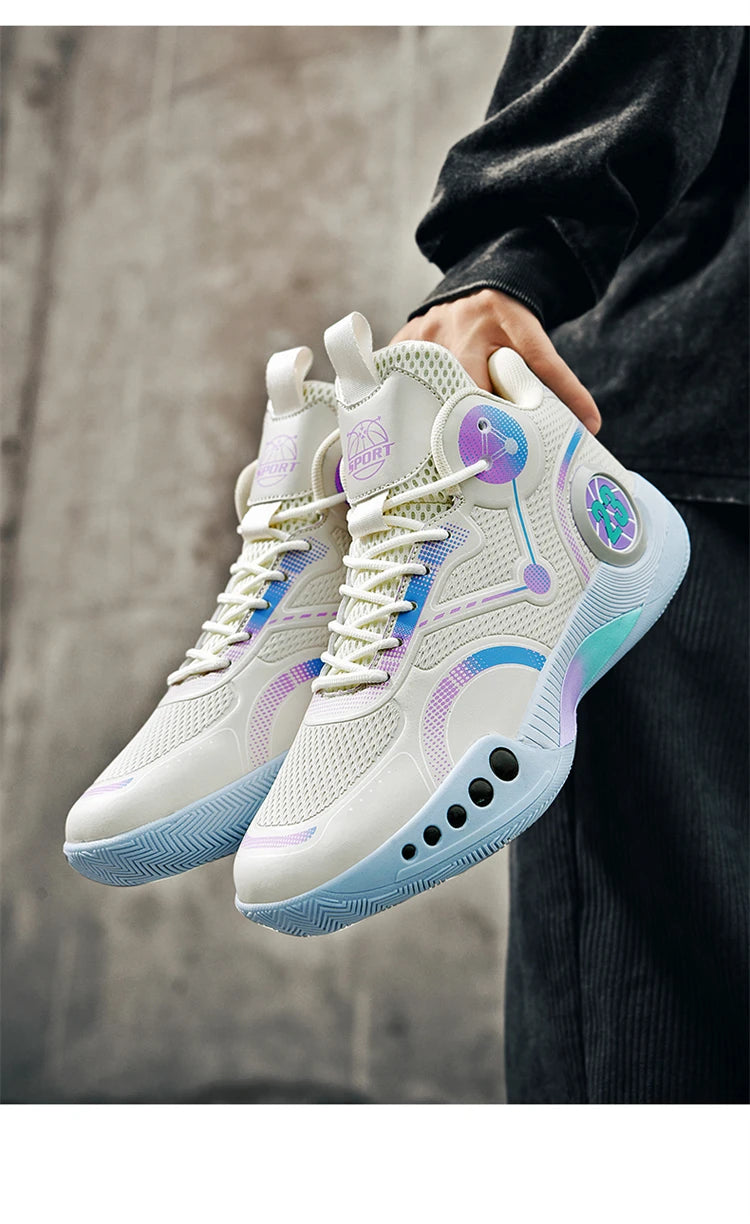 Men's Basketball Shoes Breathable Cushioning Non-Slip Wearable Sports Shoes Gym Training Athletic Basketball Sneakers for Women