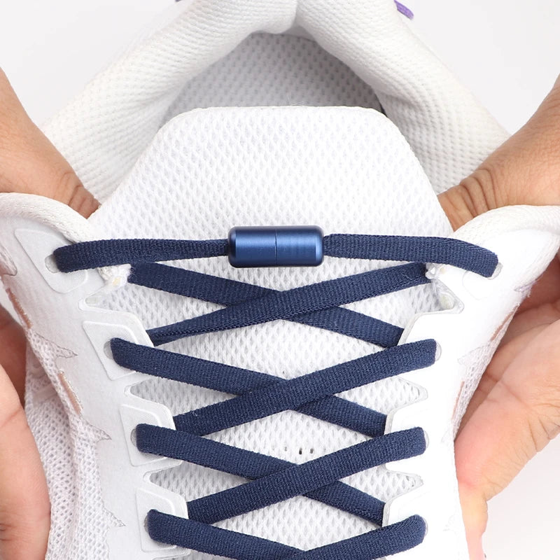 Elastic laces Sneakers Colorful Options No tie Shoelace for Sports Round Shoelaces without ties Adult Shoes Accessories