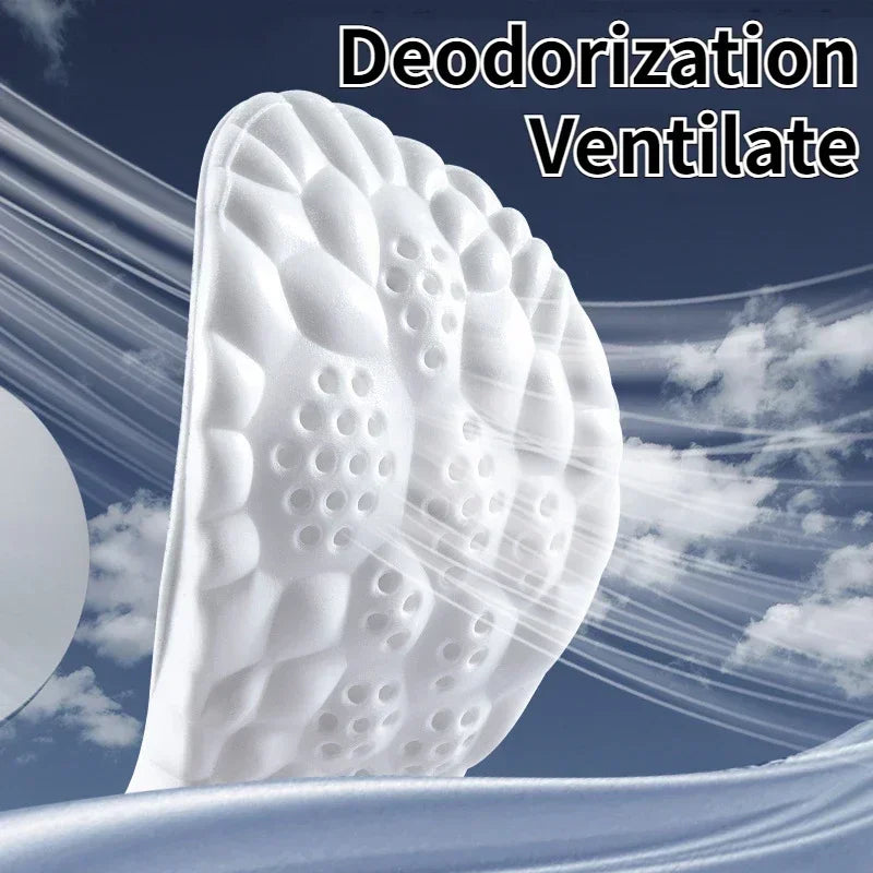 High Elasticity Latex Sport Insoles Soft Shoe Pads Arch Support Orthotic Insoles Breathable Deodorant Shock Absorption Cushion