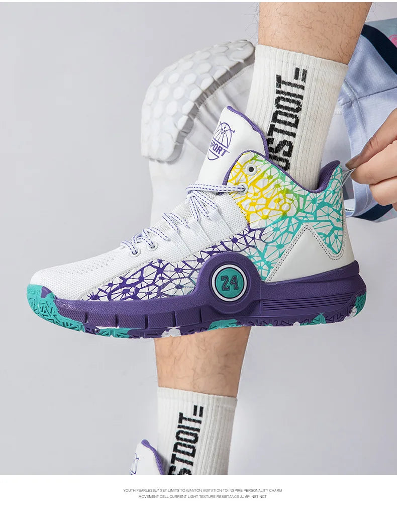 Men Professional Basketball Shoes Kids Men's Cushioning Light Basketball Sneakers Women Mesh Breathable Outdoor Sports Shoes