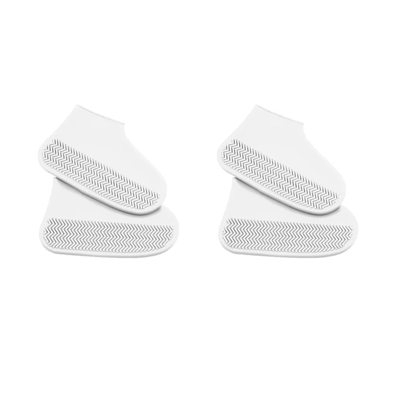 2pcs Waterproof Non-slip Silicone Shoe High Elastic Wear-resistant Unisex Rain Boots for Outdoor Rainy Day Reusable Shoe Cover