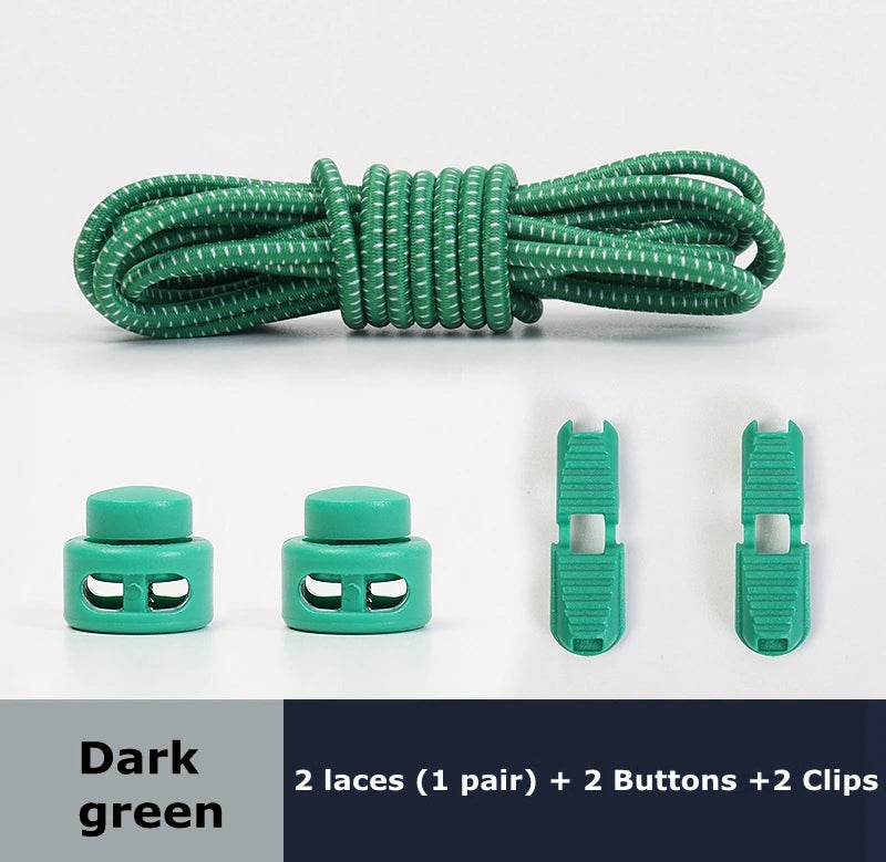 Round Shoe Laces Elastic No Tie Shoelaces Plastic Lock Suitable For All Sports Shoes Accessories Lazy Shoe Lace Rubber band