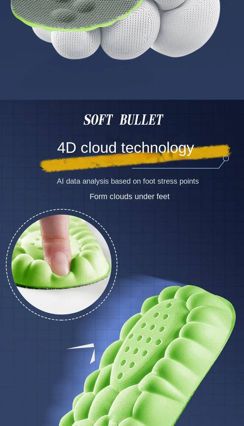 High Elasticity Latex Sport Insoles Soft Shoe Pads Arch Support Orthotic Insoles Breathable Deodorant Shock Absorption Cushion