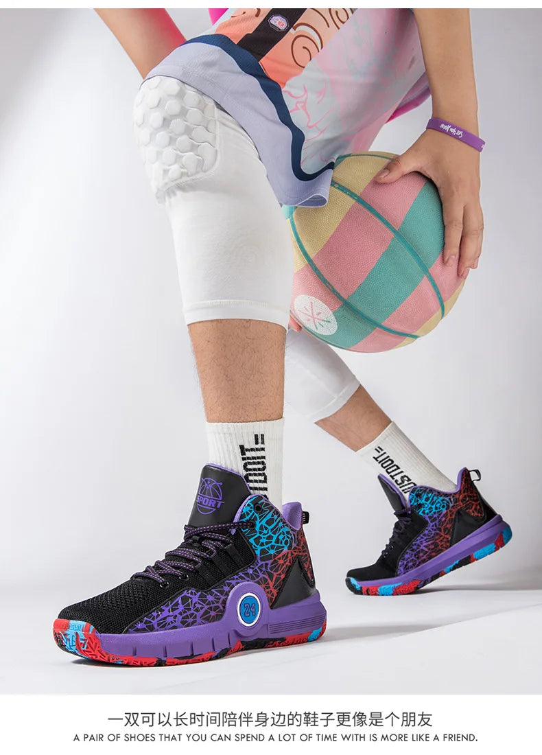 Men Professional Basketball Shoes Kids Men's Cushioning Light Basketball Sneakers Women Mesh Breathable Outdoor Sports Shoes