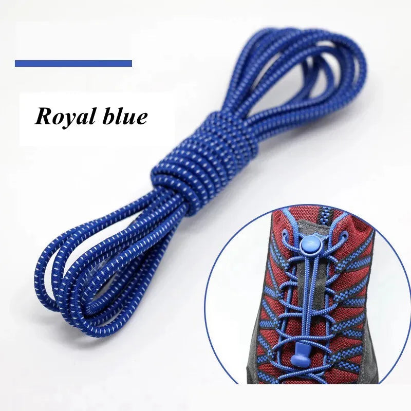 1 Pair 22 Colors Elastic Shoelaces Round Locking No Tie Shoe Laces  Adult Quick Lazy Laces Rubber Sneakers Shoelace T1