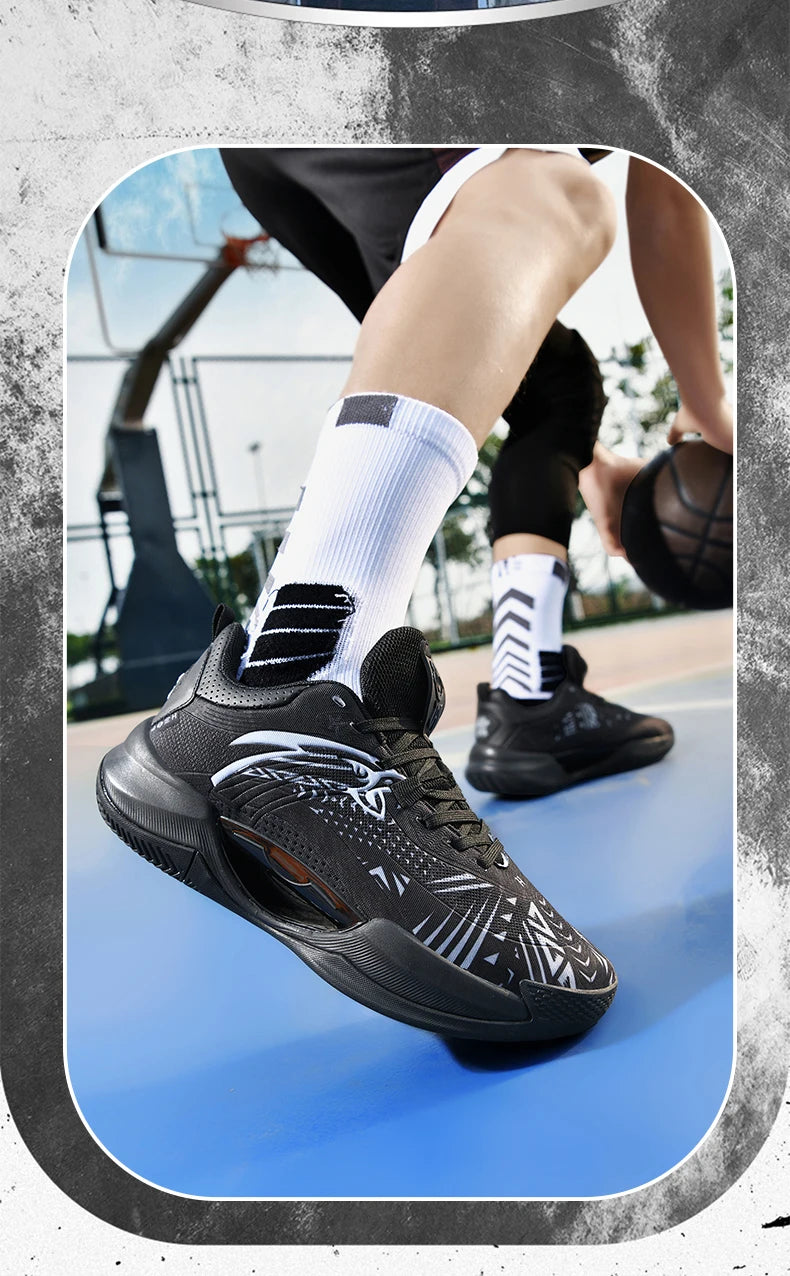Reflective Basketball Shoes Original Shoes Basketball Sneakers Outdoor Rubber Anti Slip Sports Training Shoes Male