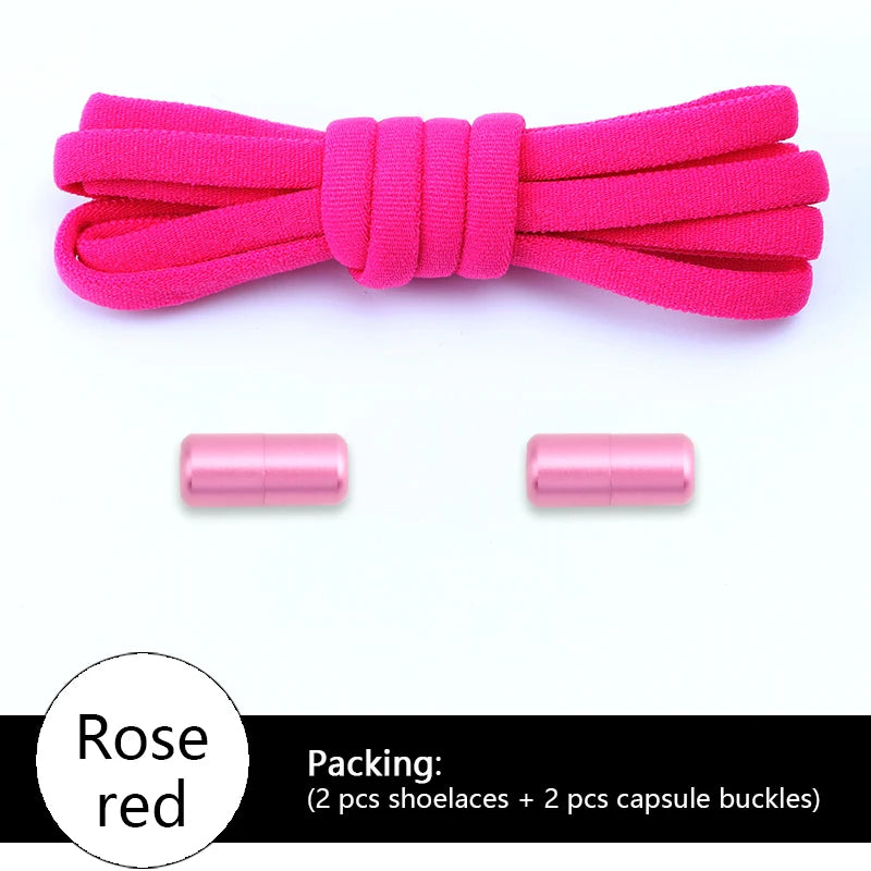 Elastic laces Sneakers Colorful Options No tie Shoelace for Sports Round Shoelaces without ties Adult Shoes Accessories