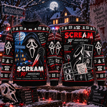 Scream Ghostface 30th Anniversary 2026 Ugly Christmas Sweater