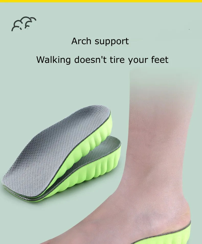 4D Deodorant Orthopedic Height Increase Insole for Shoes Arch Support Plantar Fasciitis Insoles Growing Shoe Sole Templates New