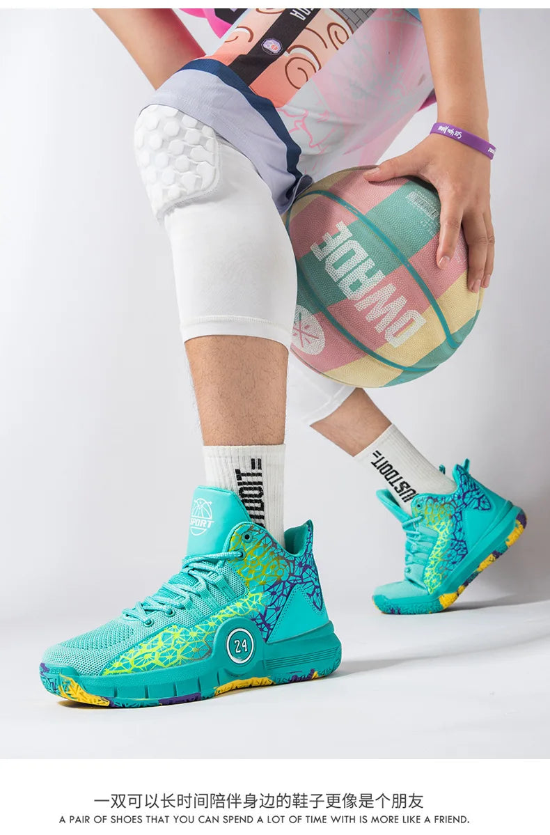 Men Professional Basketball Shoes Kids Men's Cushioning Light Basketball Sneakers Women Mesh Breathable Outdoor Sports Shoes