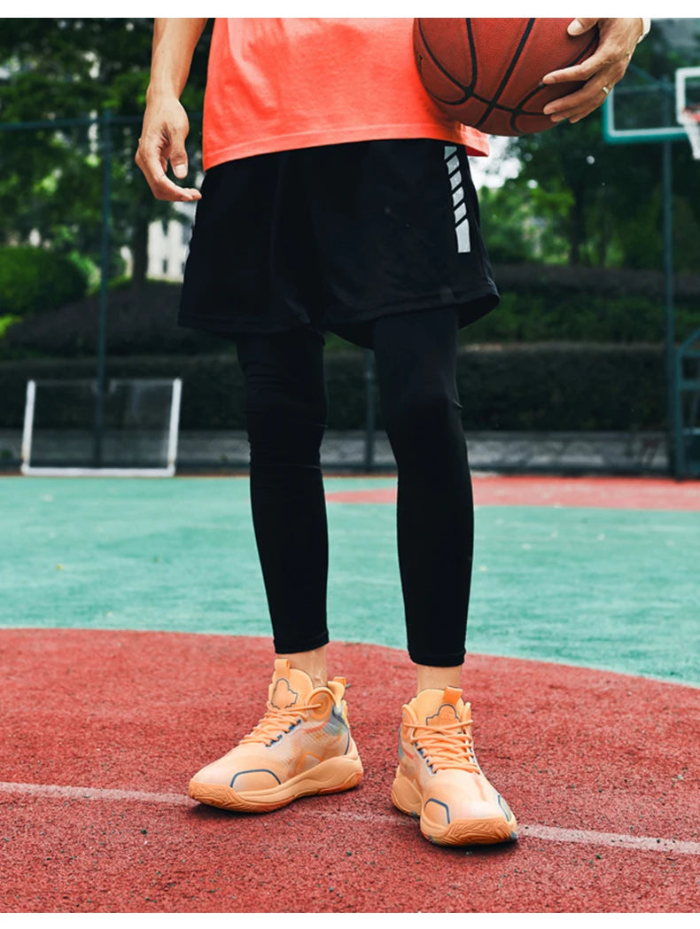 Men’s Mid Basketball Shoes – Non-Slip, Cushioned Outdoor Workout Sneakers