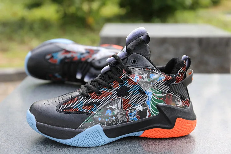 Men’s High-Top Basketball Shoes – Lightweight Cushioned Sneakers for Outdoor Training