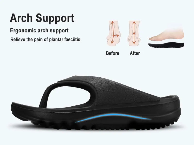 Bebealy Women’s Orthotic Flip Flops – Arch Support Cushion Sandals for Recovery & Summer Walking