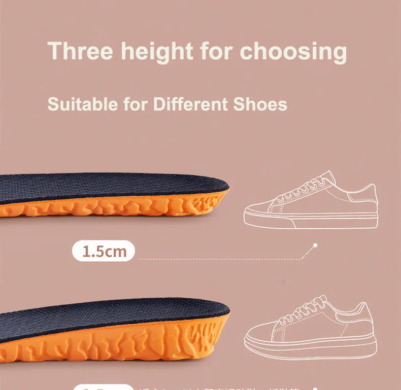Height Increase Insole For Men Women1.5/2.5/3.5cm EVA Invisible Height Lift Breathable Comfortable Shock Absorption Pads