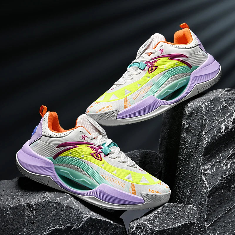 Reflective Basketball Shoes Original Shoes Basketball Sneakers Outdoor Rubber Anti Slip Sports Training Shoes Male
