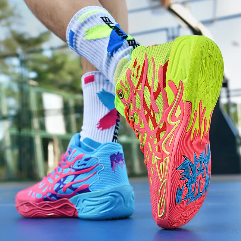 Mens Basketball Shoes Lightweight Comfortable Summer Fitness Training Shock-absorbing High-top Casual Walking Shoes for Men