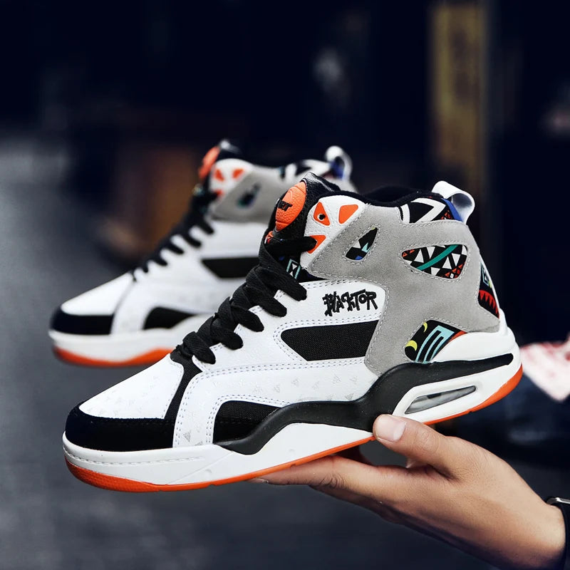 Mens Basketball Shoes Air Cushion Sports Shoes Outdoor Non-Slip Wearable Athletic Male Running Shoes Boys Sneakers