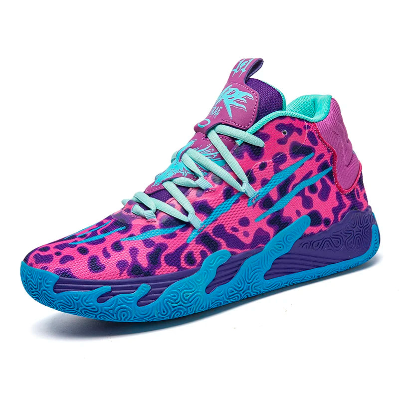 High-Top Basketball Sneakers – Breathable Cushioned Sports Shoes