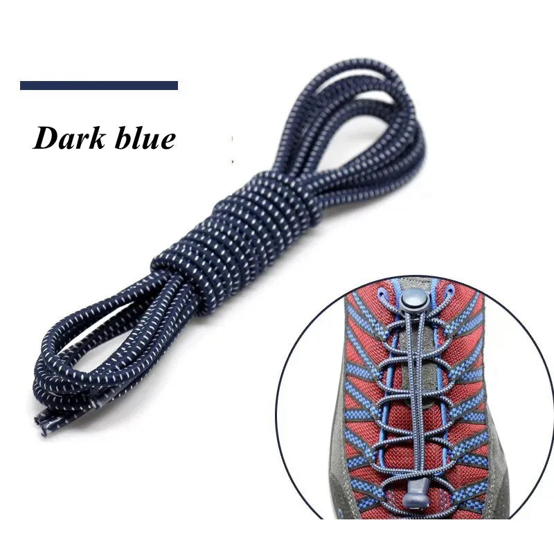 1 Pair 22 Colors Elastic Shoelaces Round Locking No Tie Shoe Laces  Adult Quick Lazy Laces Rubber Sneakers Shoelace T1