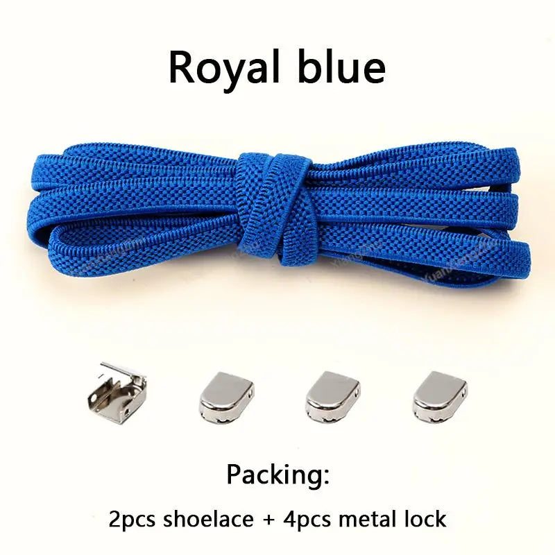No tie Shoe laces Elastic laces Sneakers Flat Shoelaces without ties Quick Shoelace for Shoes  Adult One Size fits All Shoes