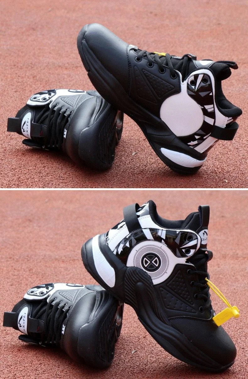 Men’s High-Top Basketball Shoes – Leather, Non-Slip, Cushioned Outdoor Sneakers