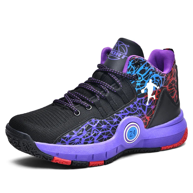 Basketball Shoes Men Field Training Non-slip High-top Luxyry Design Mesh Breathable Sneakers Pro Basketball Boots