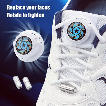 Upgrade Easy Installation Automatic Shoe Laces Without Ties Swivel Metal Capsule Buckle Shoelaces Thick Rope Sneakers Shoelace