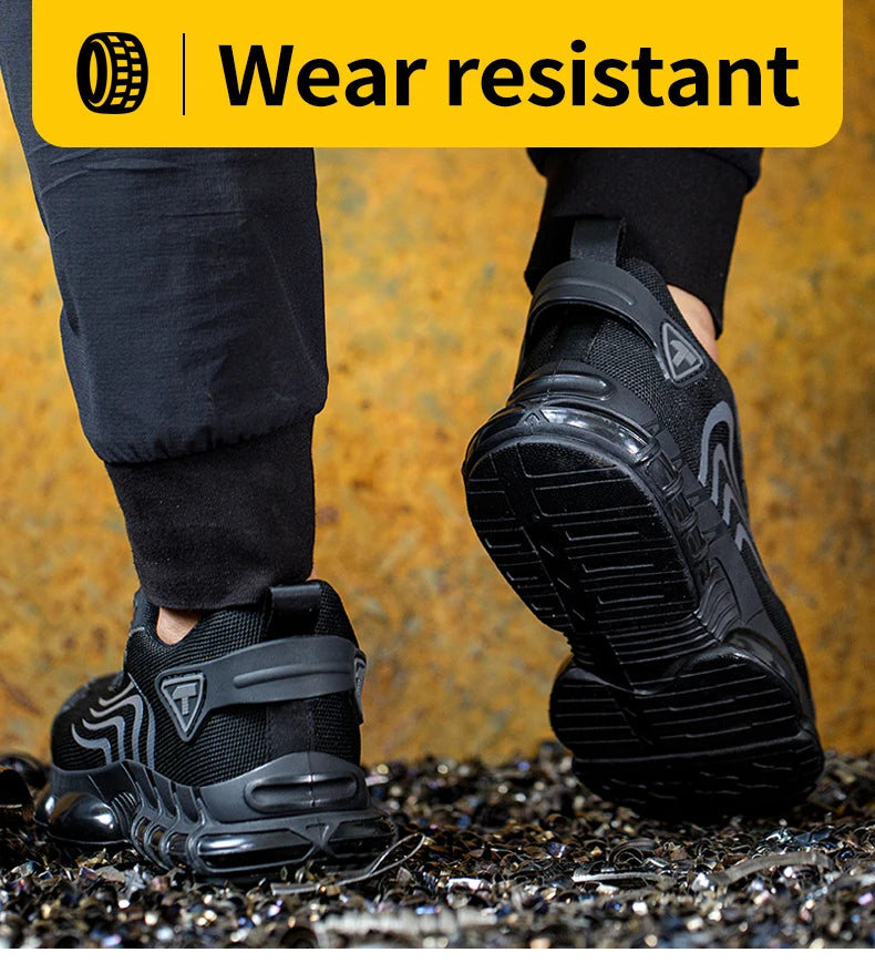 Rotary Button New Safety Shoes For Men, Anti-Impact And Anti-Piercing Work Shoes, Fashionable Men's sports Shoes, and Safety