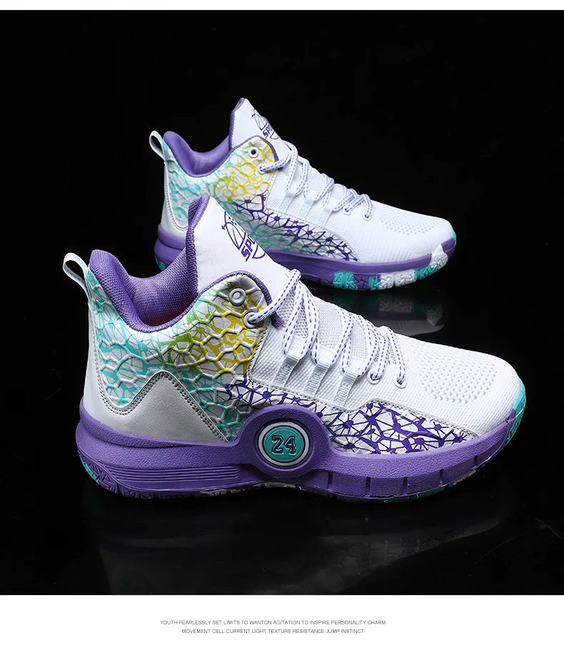 Men Professional Basketball Shoes Kids Men's Cushioning Light Basketball Sneakers Women Mesh Breathable Outdoor Sports Shoes
