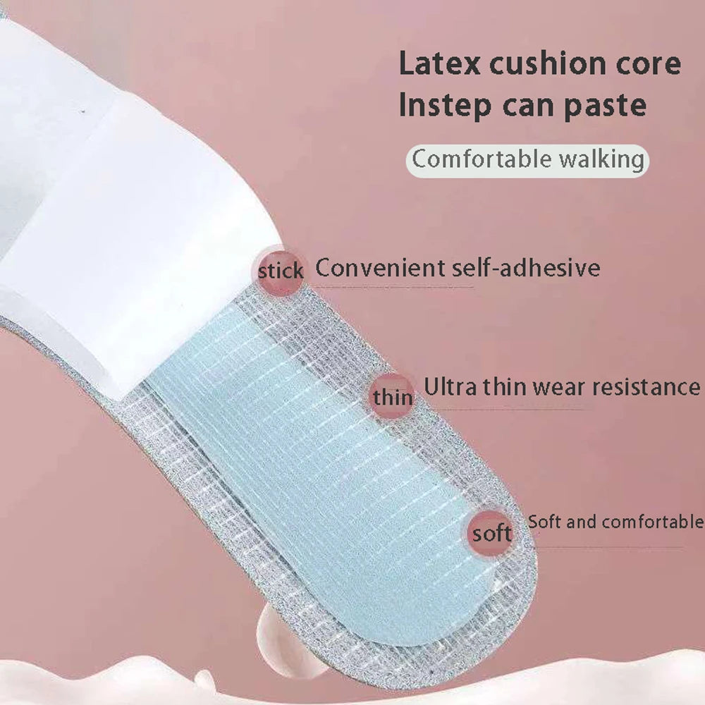 Leather Self-adhesive Insoles for Women High-heels Sandals Anti Slip Breathable and Sweat-absorbent Shoe Pad Adhesive Stickers