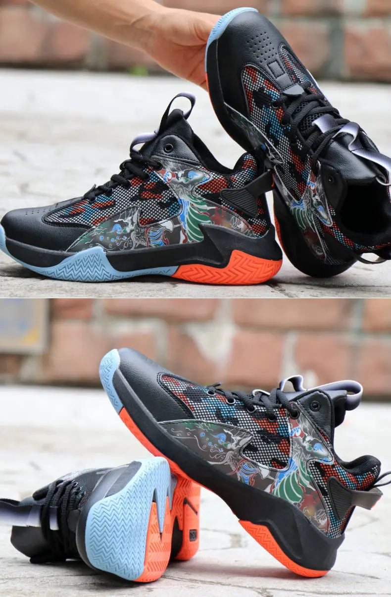 Men’s High-Top Basketball Shoes – Lightweight Cushioned Sneakers for Outdoor Training