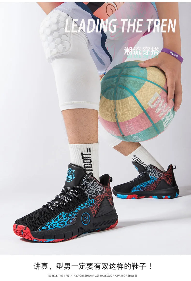 Men Professional Basketball Shoes Kids Men's Cushioning Light Basketball Sneakers Women Mesh Breathable Outdoor Sports Shoes