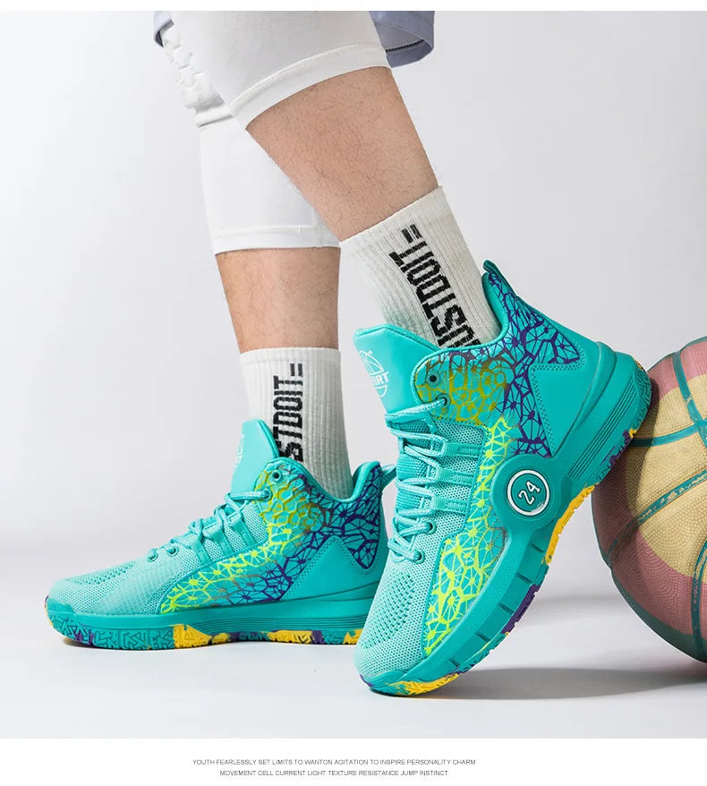 Men Professional Basketball Shoes Kids Men's Cushioning Light Basketball Sneakers Women Mesh Breathable Outdoor Sports Shoes