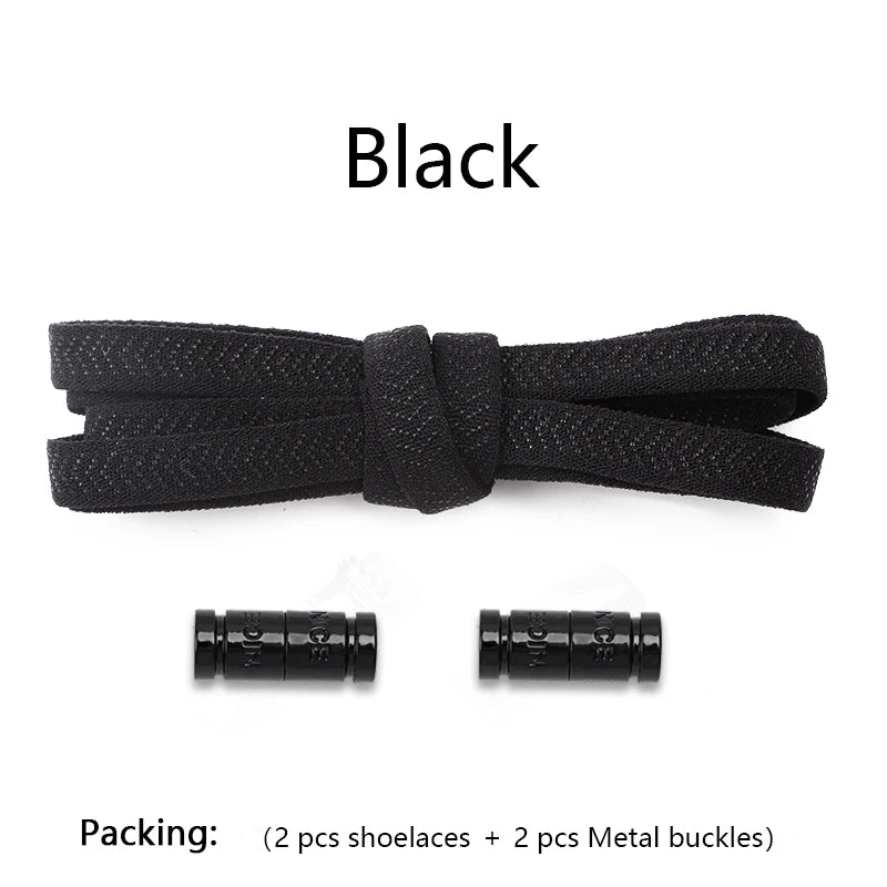 Colorful Capsule Lock Shoelaces Without ties Elastic Laces Sneakers No Tie Shoe laces Kids Adult Flat Quick Shoelace for Shoes