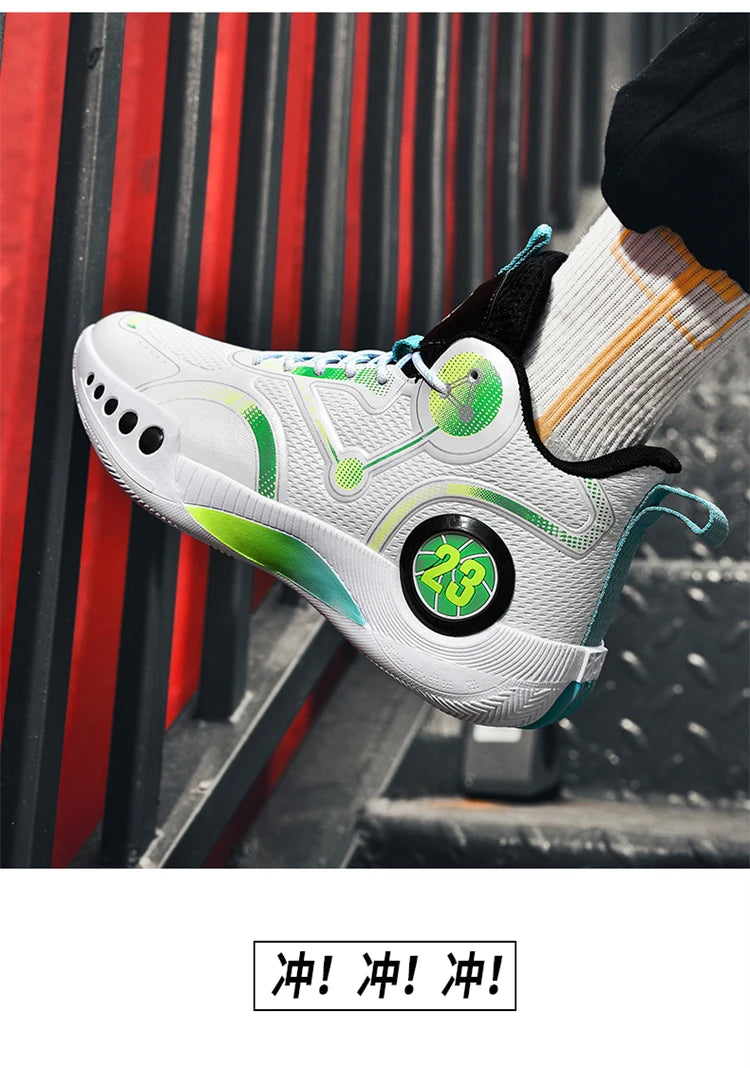 Men's Basketball Shoes Breathable Cushioning Non-Slip Wearable Sports Shoes Gym Training Athletic Basketball Sneakers for Women