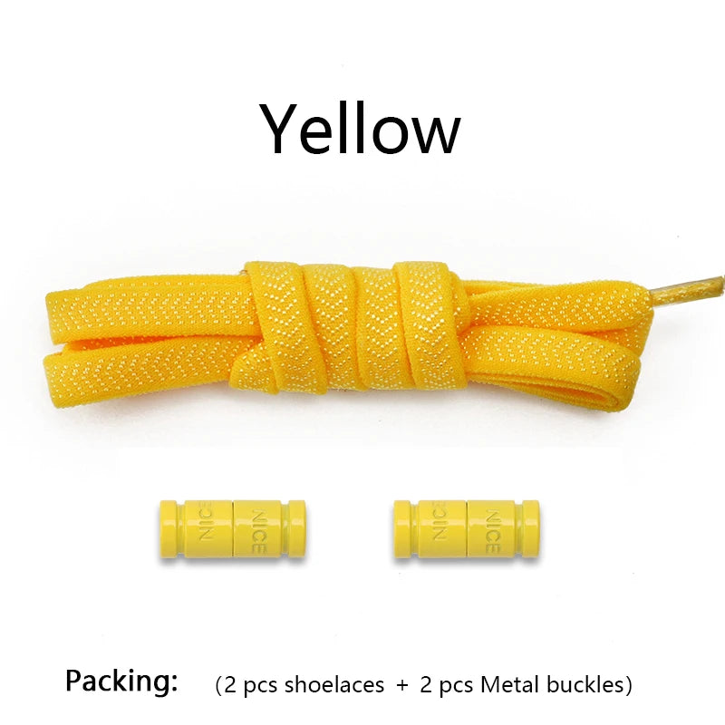 Colorful Capsule Lock Shoelaces Without ties Elastic Laces Sneakers No Tie Shoe laces Kids Adult Flat Quick Shoelace for Shoes