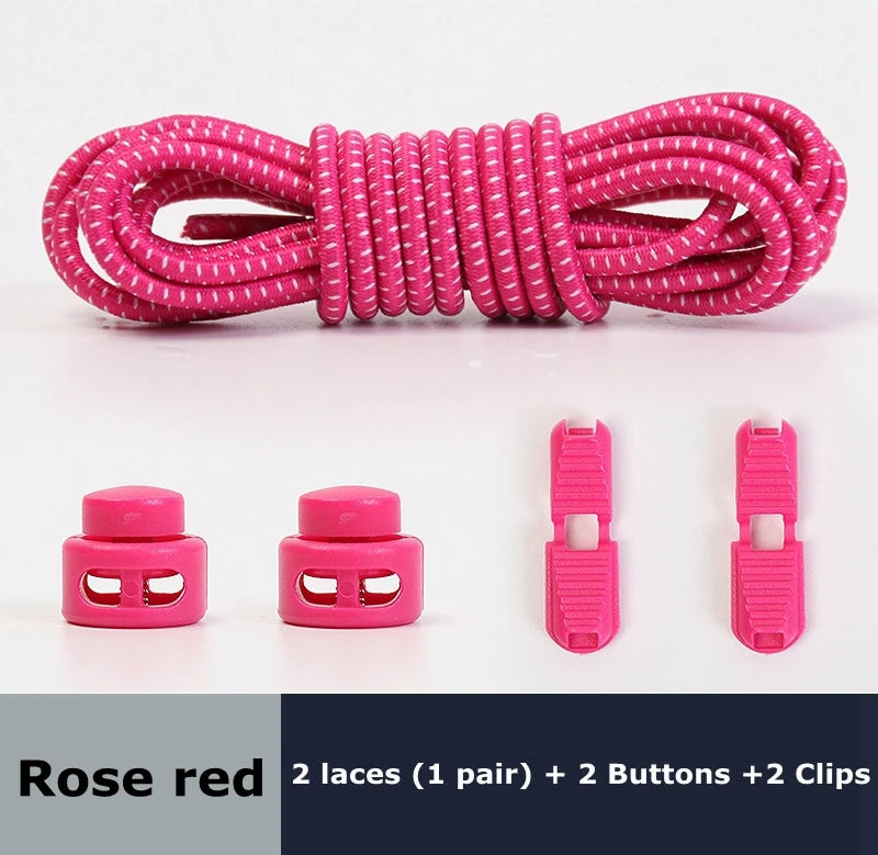 Round Shoe Laces Elastic No Tie Shoelaces Plastic Lock Suitable For All Sports Shoes Accessories Lazy Shoe Lace Rubber band