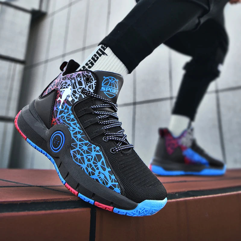 Basketball Shoes Men Field Training Non-slip High-top Luxyry Design Mesh Breathable Sneakers Pro Basketball Boots