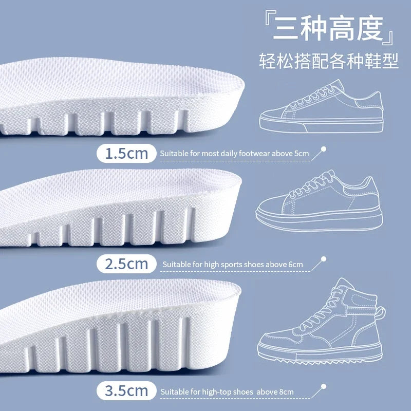 2025 Invisiable Height Increase Insoles for Feet Breathable Elevator Height Increase Templates Insoles for Women Men Shoes Pads