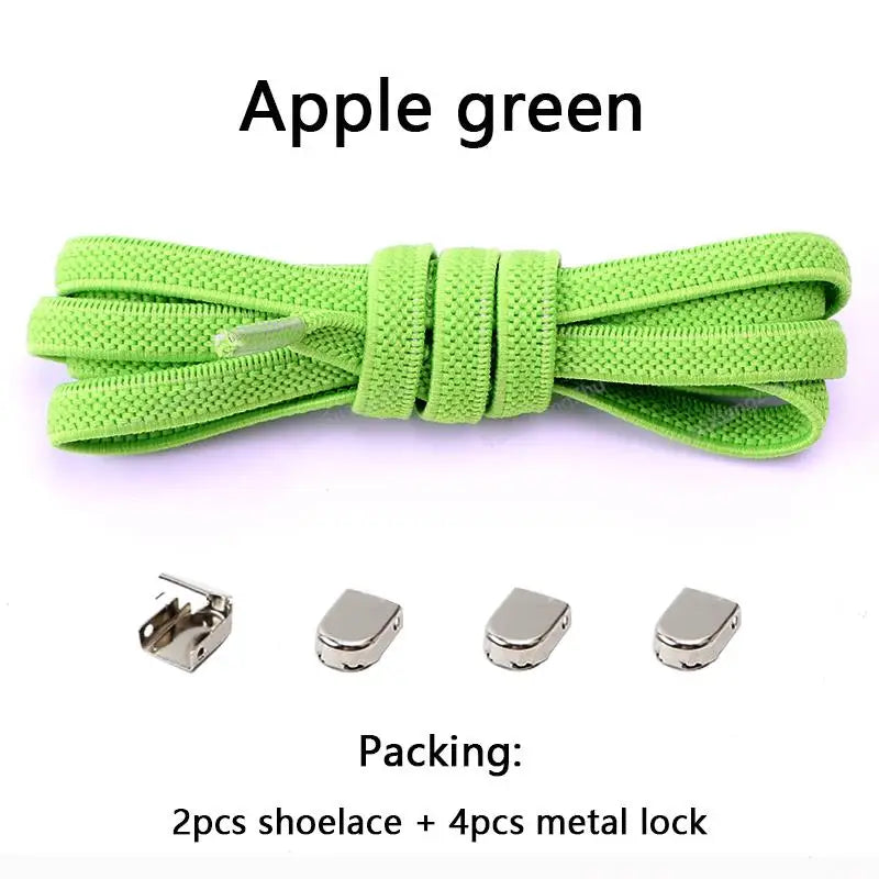 No tie Shoe laces Elastic laces Sneakers Flat Shoelaces without ties Quick Shoelace for Shoes  Adult One Size fits All Shoes